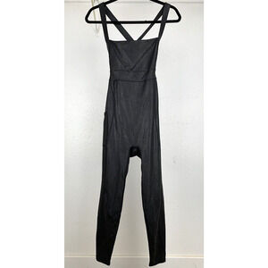 Free People My High Unitard Size Small Black OB1845173 Pockets Open Back